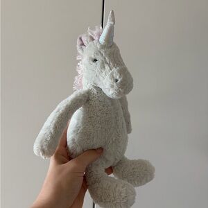 Jellycat Medium Bashful Unicorn White Pink 12" Plush Stuffed Animal